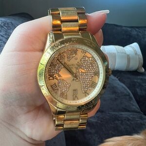 Michael Kors Gold Map Design Watch